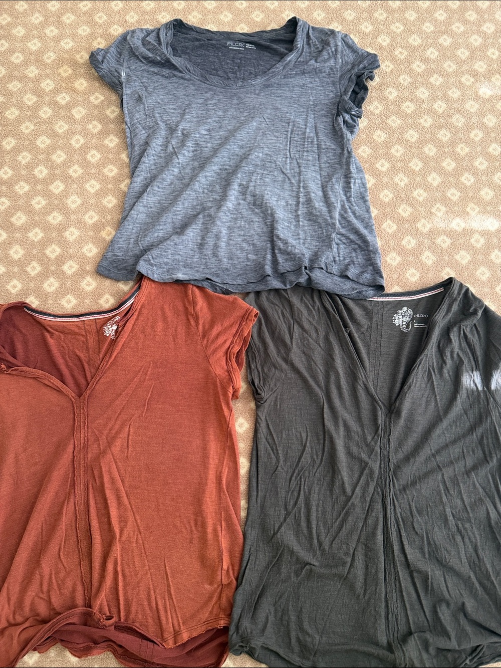 Anthropologie Pilcro Bundle of 3 Short Sleeve Scoop & V-Neck T’s EUC